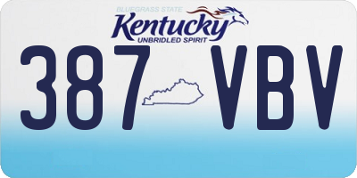KY license plate 387VBV