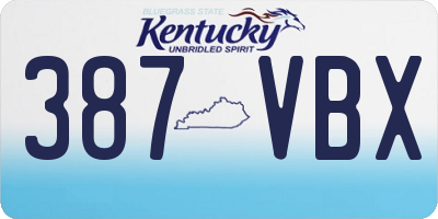 KY license plate 387VBX