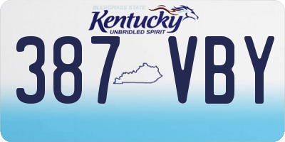 KY license plate 387VBY
