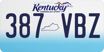 KY license plate 387VBZ