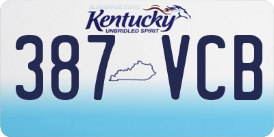 KY license plate 387VCB