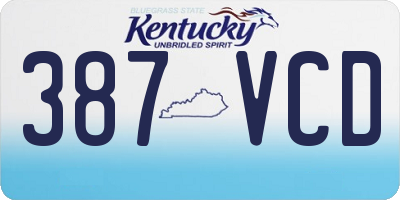 KY license plate 387VCD
