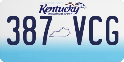 KY license plate 387VCG