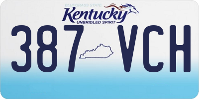 KY license plate 387VCH