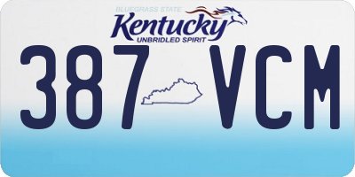 KY license plate 387VCM