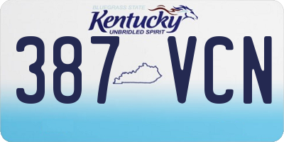 KY license plate 387VCN