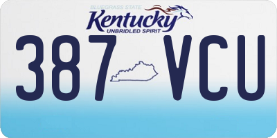 KY license plate 387VCU