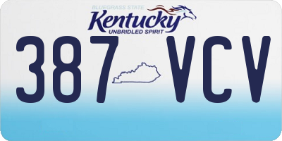 KY license plate 387VCV