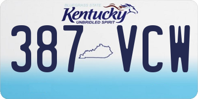 KY license plate 387VCW