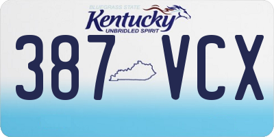 KY license plate 387VCX