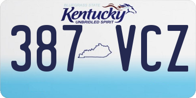 KY license plate 387VCZ