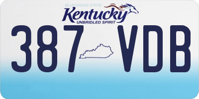 KY license plate 387VDB
