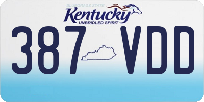 KY license plate 387VDD