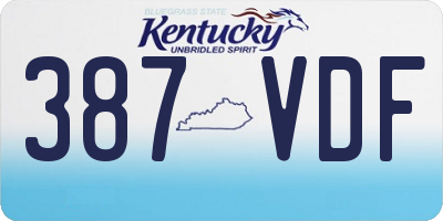 KY license plate 387VDF