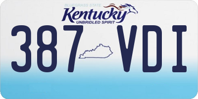KY license plate 387VDI
