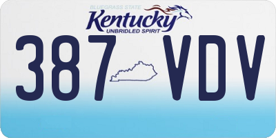 KY license plate 387VDV