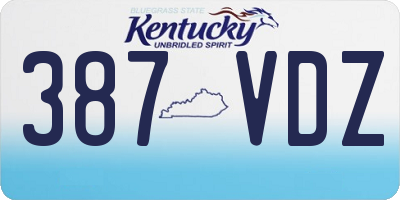 KY license plate 387VDZ