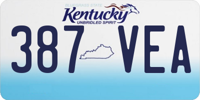 KY license plate 387VEA