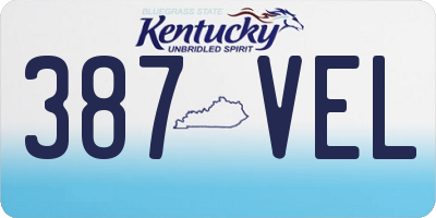 KY license plate 387VEL