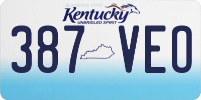 KY license plate 387VEO