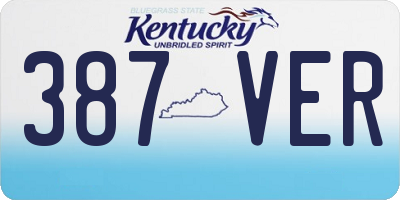 KY license plate 387VER