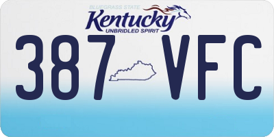KY license plate 387VFC