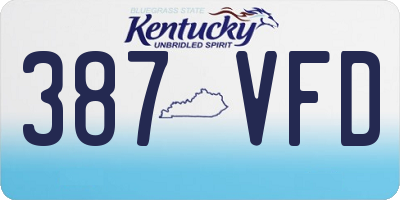 KY license plate 387VFD