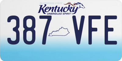 KY license plate 387VFE
