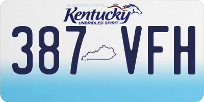 KY license plate 387VFH