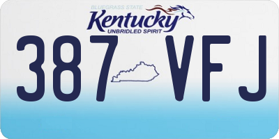 KY license plate 387VFJ