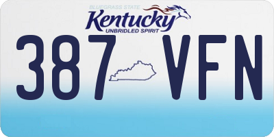 KY license plate 387VFN