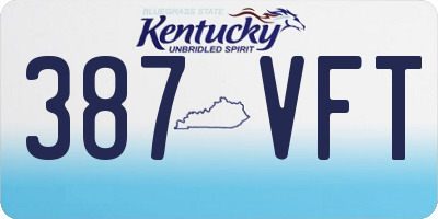 KY license plate 387VFT