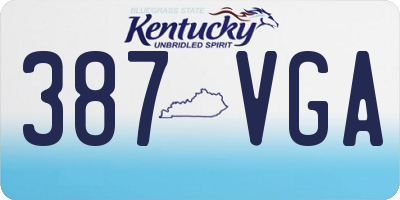 KY license plate 387VGA
