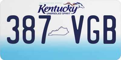 KY license plate 387VGB