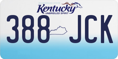 KY license plate 388JCK