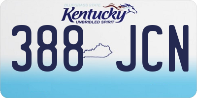 KY license plate 388JCN