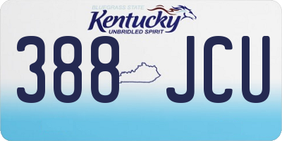 KY license plate 388JCU
