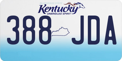 KY license plate 388JDA