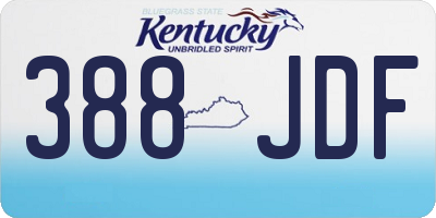 KY license plate 388JDF