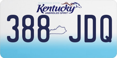 KY license plate 388JDQ