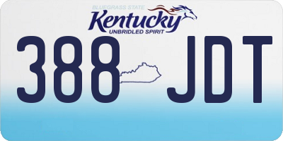 KY license plate 388JDT