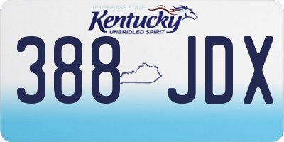 KY license plate 388JDX
