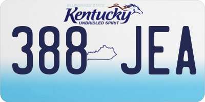 KY license plate 388JEA