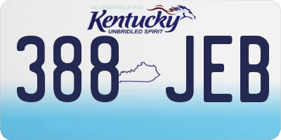 KY license plate 388JEB