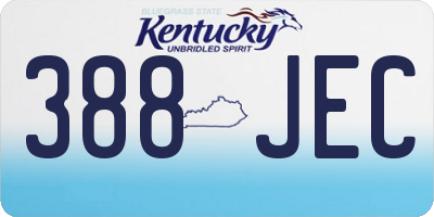 KY license plate 388JEC