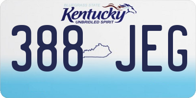KY license plate 388JEG