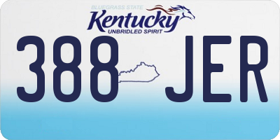 KY license plate 388JER