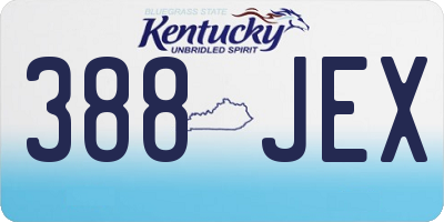 KY license plate 388JEX
