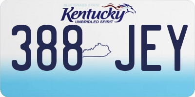 KY license plate 388JEY
