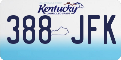 KY license plate 388JFK